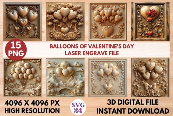 Balloons of Valentine's Day Laser Engrav
