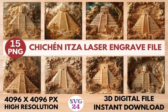 Chichén Itza Laser Engrave File: A Versatile Design for Modern Creators