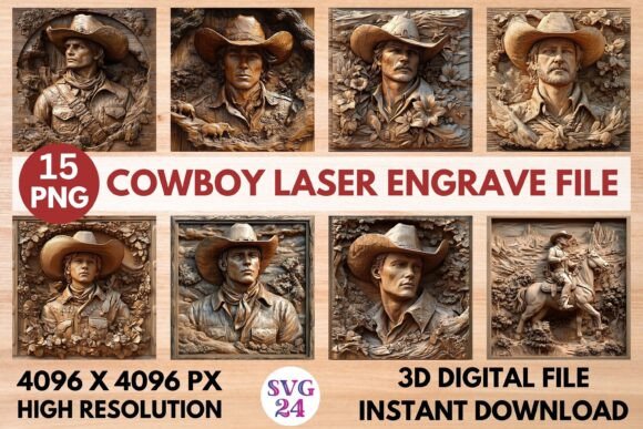 Cowboy Laser Engrave File: A Premium Design for Diverse Creative Projects