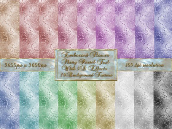 Embossed Flower Shiny Pastel Foil: A Creative Digital Resource for Design Projects