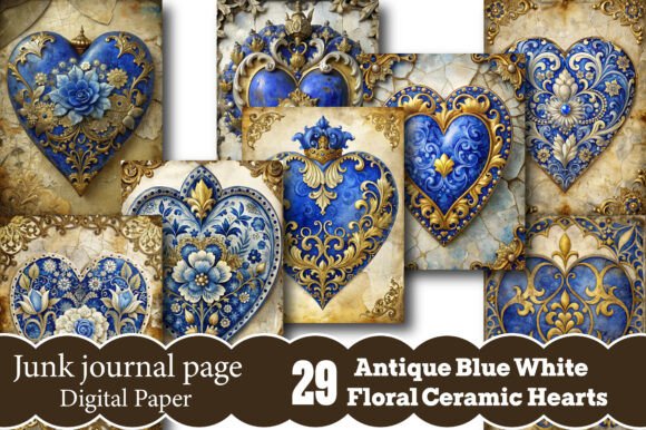 Evaluating Antique Blue White Floral Ceramic Hearts for Creative Projects