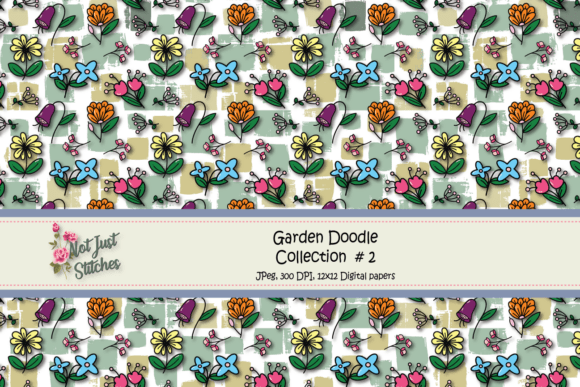 Garden Doodles Collection 2: A Versatile Set of Digital Papers for Creative Projects