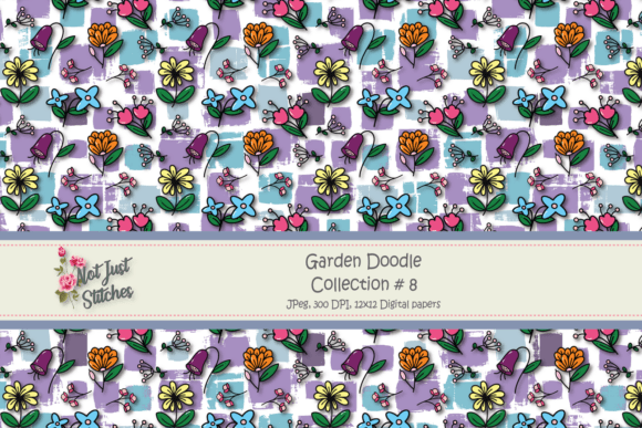 Garden Doodles Collection 8: Whimsical Digital Papers for Creative Projects