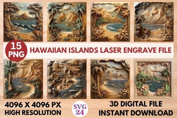 Hawaiian Islands Laser Engrave File: Elevate Your Creations with Precision and Style
