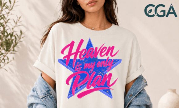 Heaven My Only Plan Christian Star PNG: A Bold Statement of Faith in Modern Design