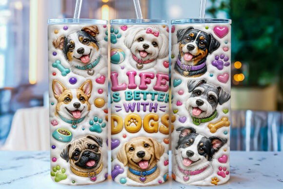 Inflated Dog Lover 20oz Tumbler Wrap: A Strategic Design for Pet-Themed Branding and Gifting