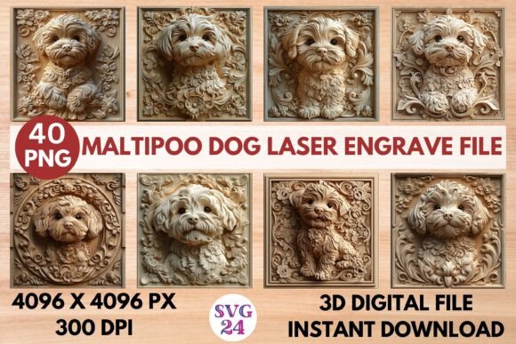 Maltipoo Dog Laser Engrave File: A Versatile Digital Design for Creative Projects