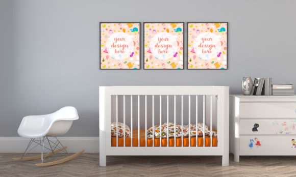 Modern Minimalist Kids Bedroom Empty: A Flexible Tool for Creative Branding and Presentation