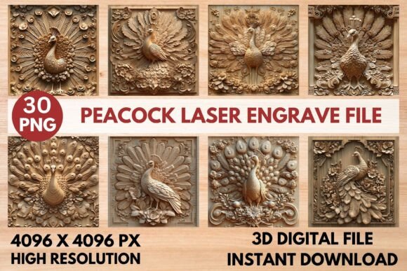 Peacock Laser Engrave File
