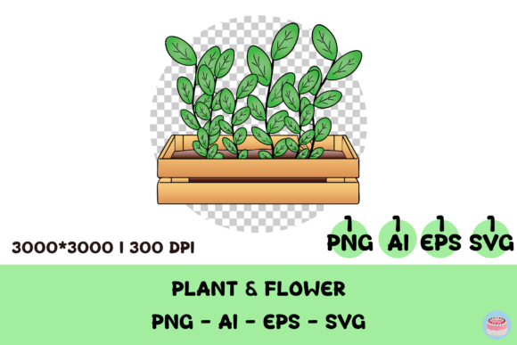 Rustic Greenery Box Clipart Color PNG: A Strategic Design Asset for Creative Professionals